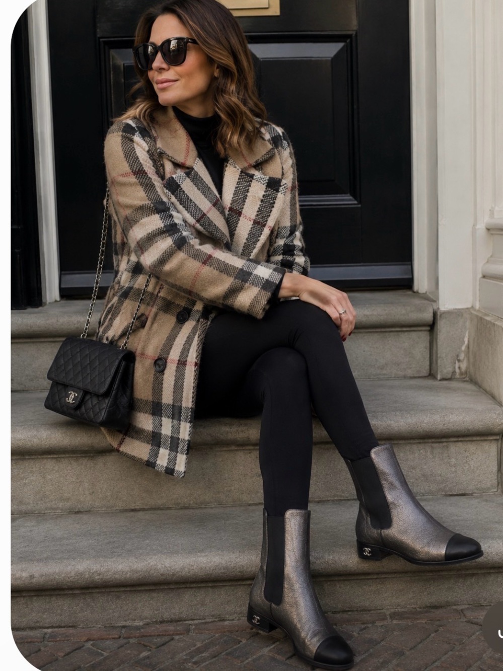 Authentic Burberry Beige and Black Checkered Jacket -Original price $1350) - Picture 2 of 12